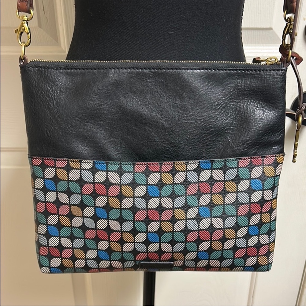 Fossil Black and Multicolor Crossbody Bag